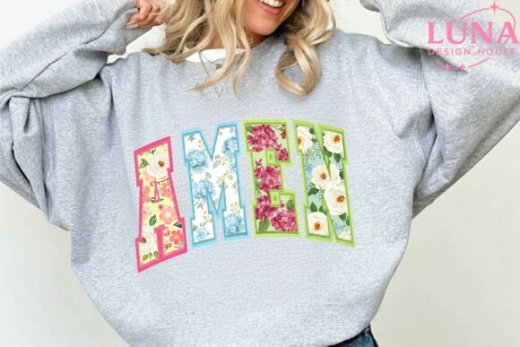 Amen Floral PNG: Easter Christian T-Shirt Designs