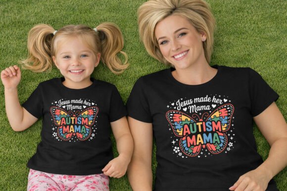 Autism Mama Christian Butterfly Design
