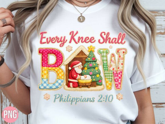 Christian Every Knee Shall Bow Santa PNG