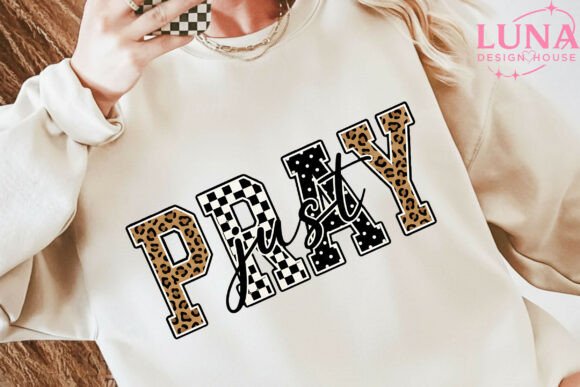 Christian PRAY Varsity Leopard PNG for T-Shirt Designs