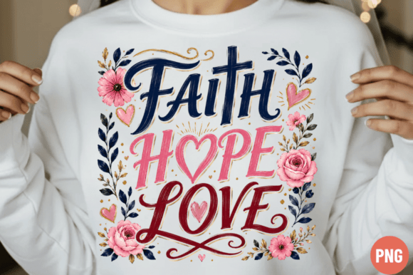 Faith Hope Love PNG: Christian T-Shirt Designs