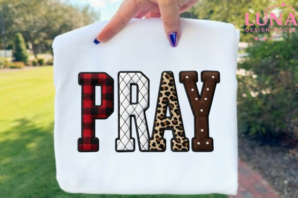 Faux Yarn PRAY PNG, Crochet Christian T-Shirt Designs