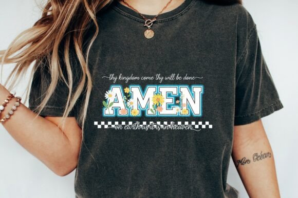 Floral Amen Christian Easter PNG Sublimation T-Shirt Designs