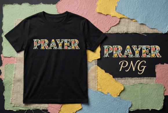 Floral Prayer Word PNG for T-Shirt Designs