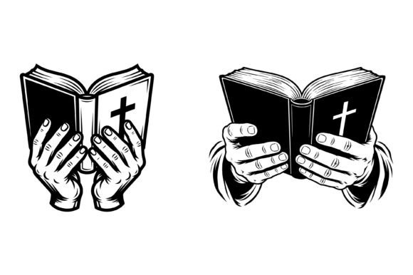 Hand s Holding Bible Christian Design T-Shirt Designs
