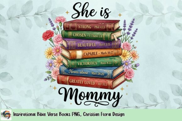 Inspirational Bible Verse Books PNG: Christian Floral T-Shirt Designs