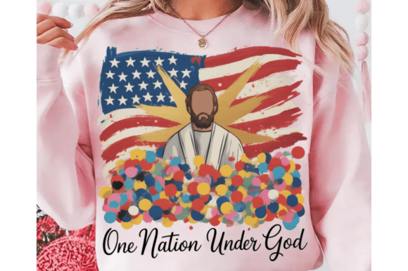 Jesus 4th July PNG, One Nation Under God