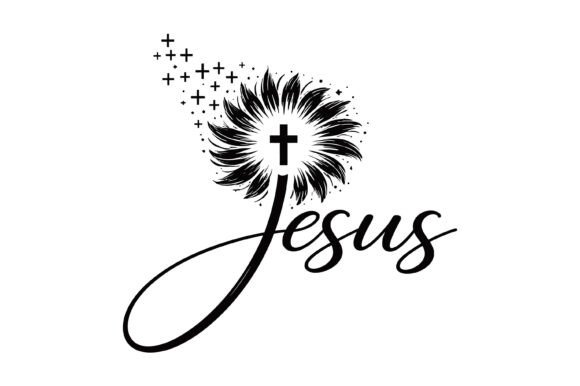Jesus Cross Floral Faith Design T-Shirt Designs