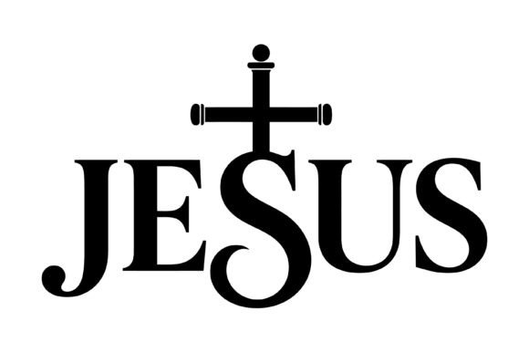 Jesus Cross Letter Bold Typography SVG for T-Shirt Designs