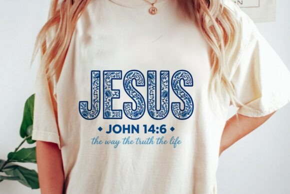 JESUS John 14:6 Chinoiserie Floral PNG for T-Shirt Designs