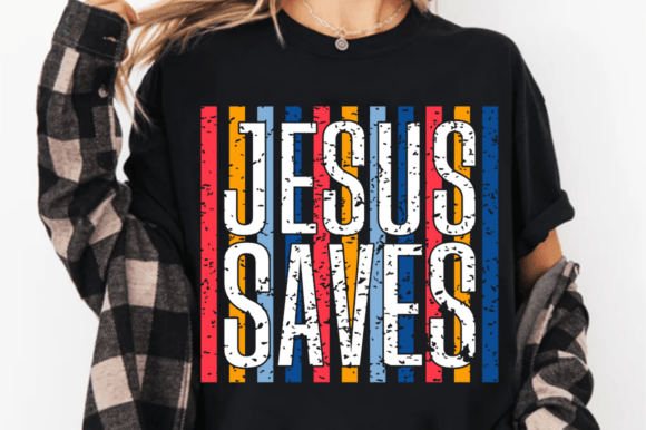 Jesus Saves USA PNG: Christian 4th of July T-Shirt Designs