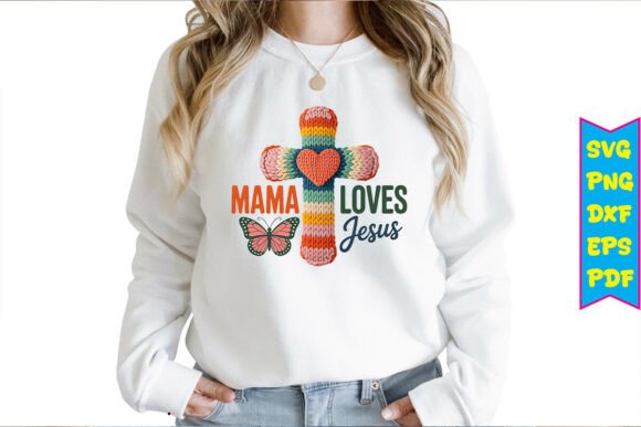 Mama Loves Jesus Free PNG Design