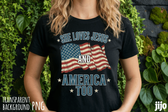 Patriotic Jesus America Faith PNG T-Shirt Designs