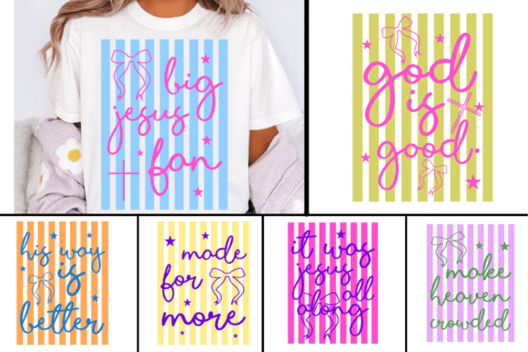 Stripes Jesus Bundle SVG, Religious PNG for T-Shirt Designs