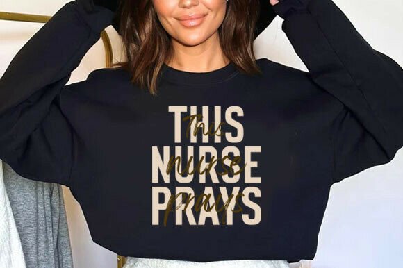 This Nurse Prays PNG: Christian Nurse T-Shirt Designs
